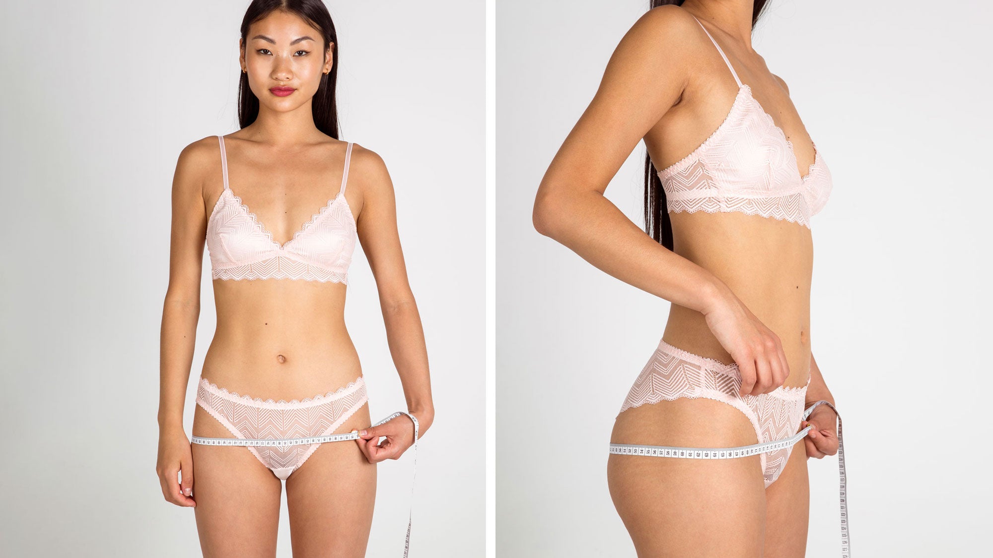 Sexy Ribbed Wire Free Bra and Panty Women Underwear Set - China
