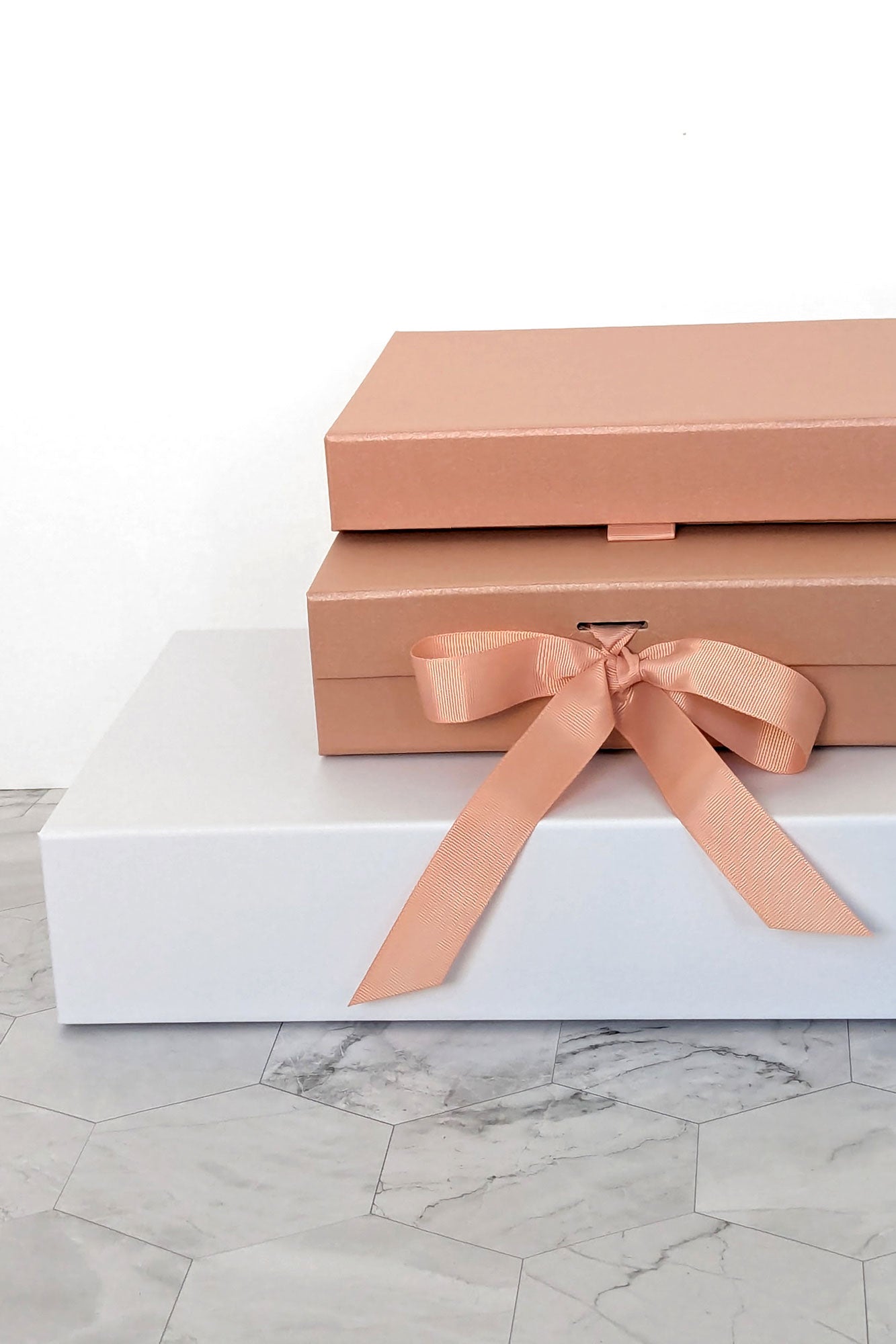 3 luxury gift boxes in pink and white for lingerie sets