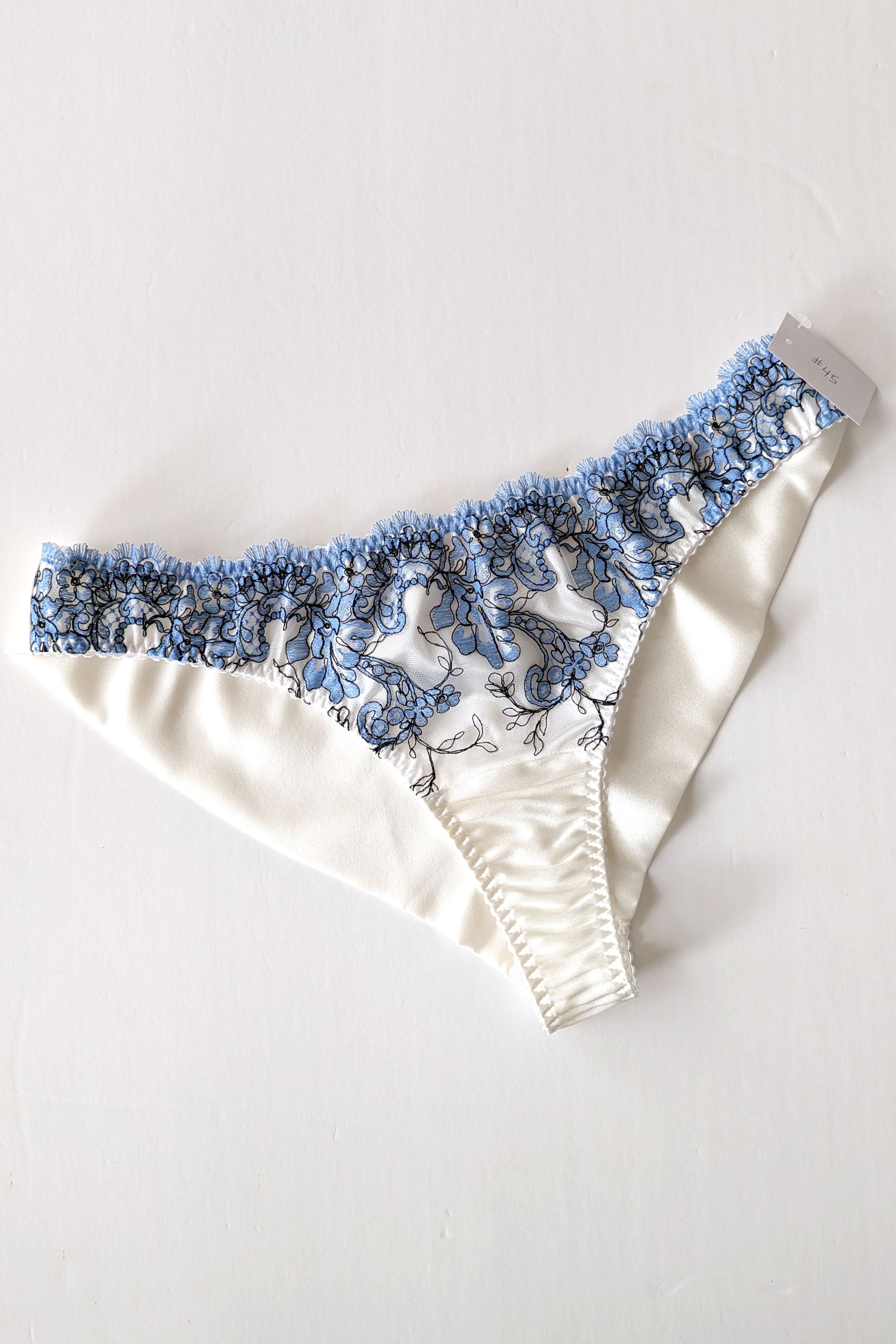 Embroidered knickers - Cornflower