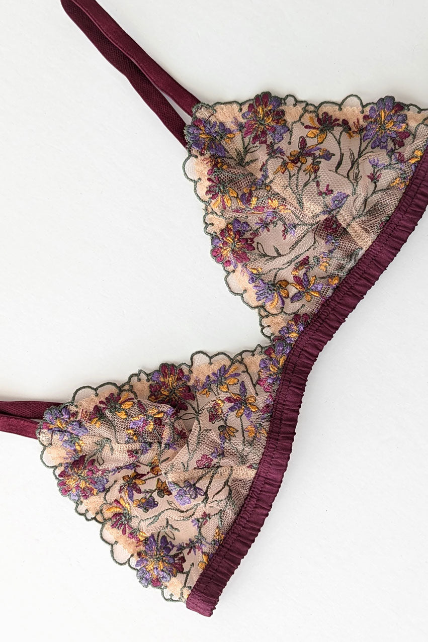 Bralette - Wine embroidery