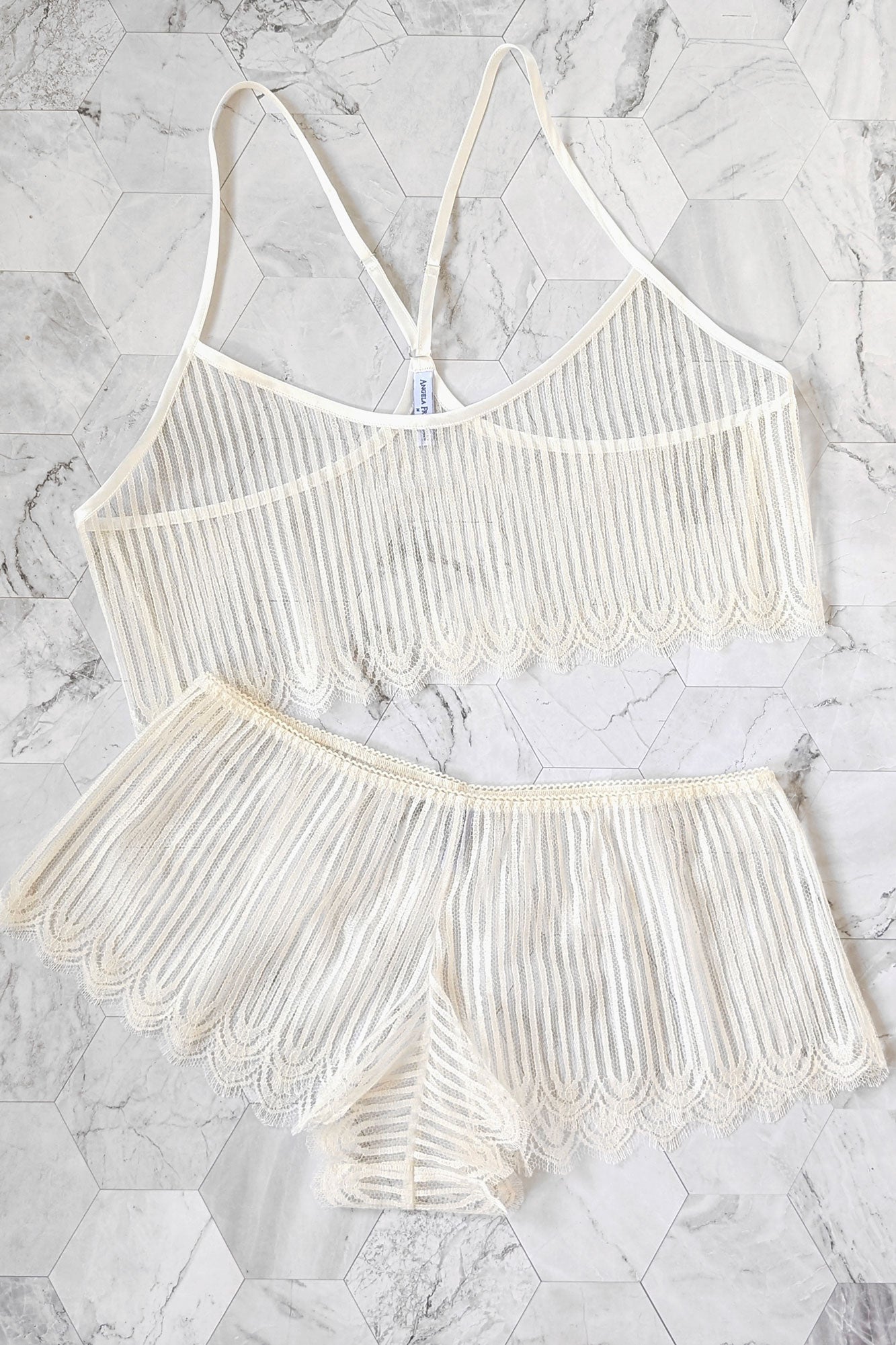 Ivory and white lingerie gift set for brides and honeymoon loungewear