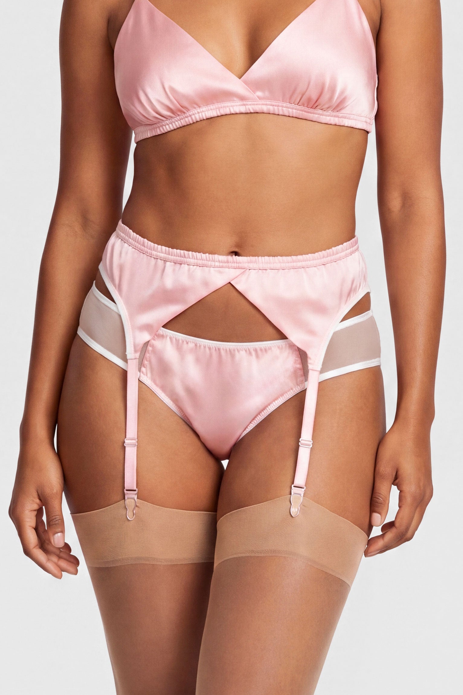 silk garter belt Spring '25 Black Satin Garter/Belt for Skirts