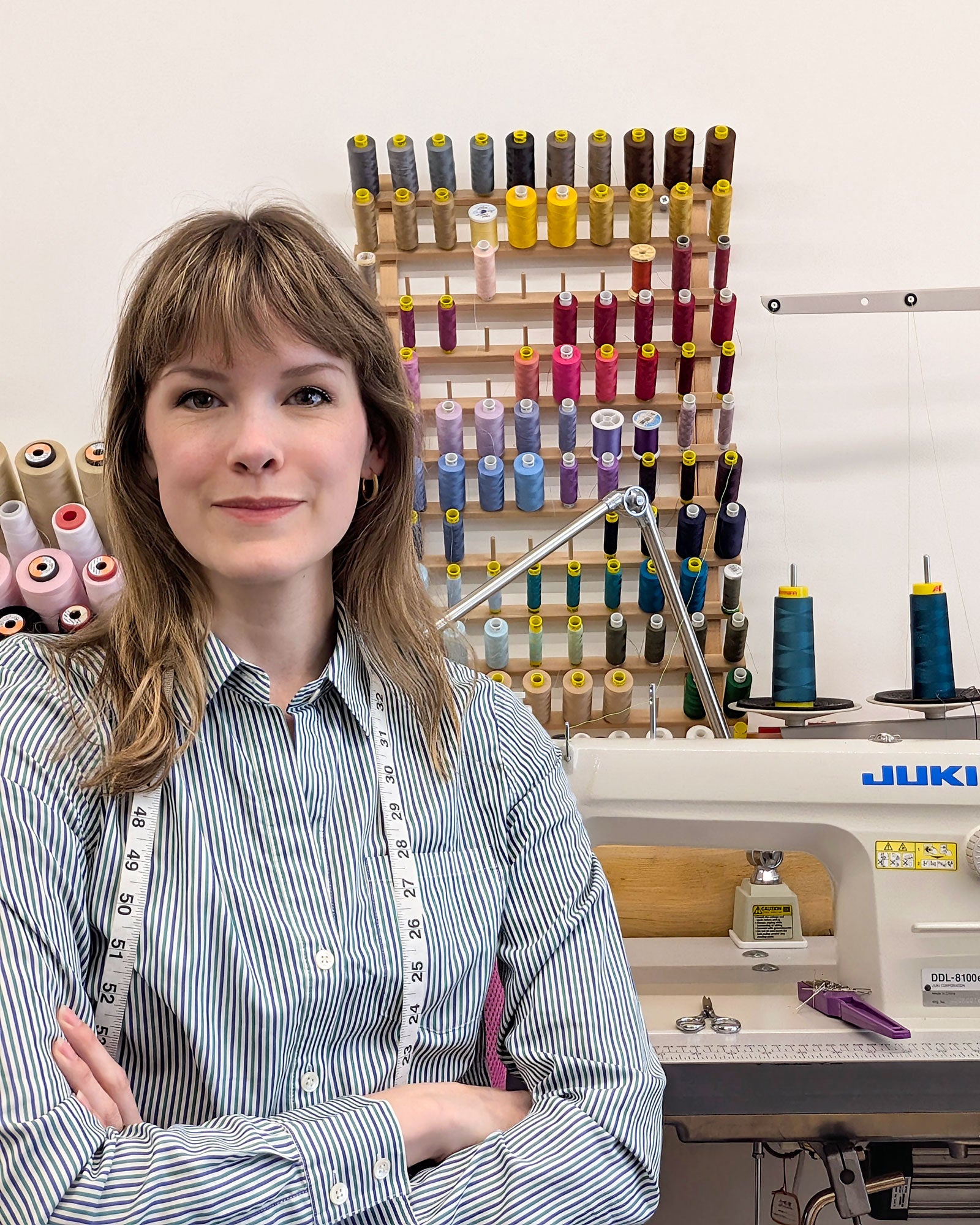 Fashion designer Angela Friedman in her London office