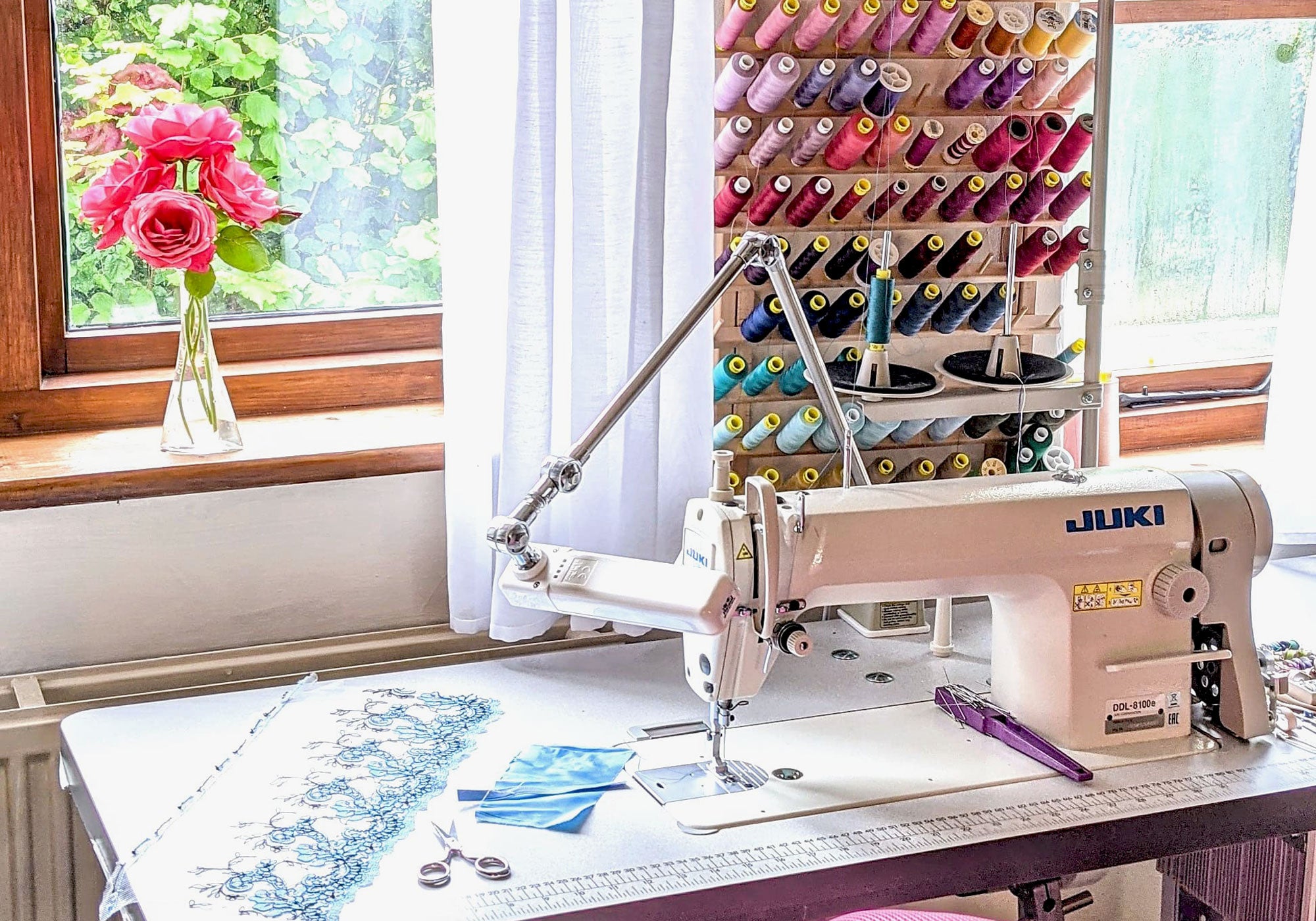 Sewing room for Angela Friedman's ethical manufacture of lingerie