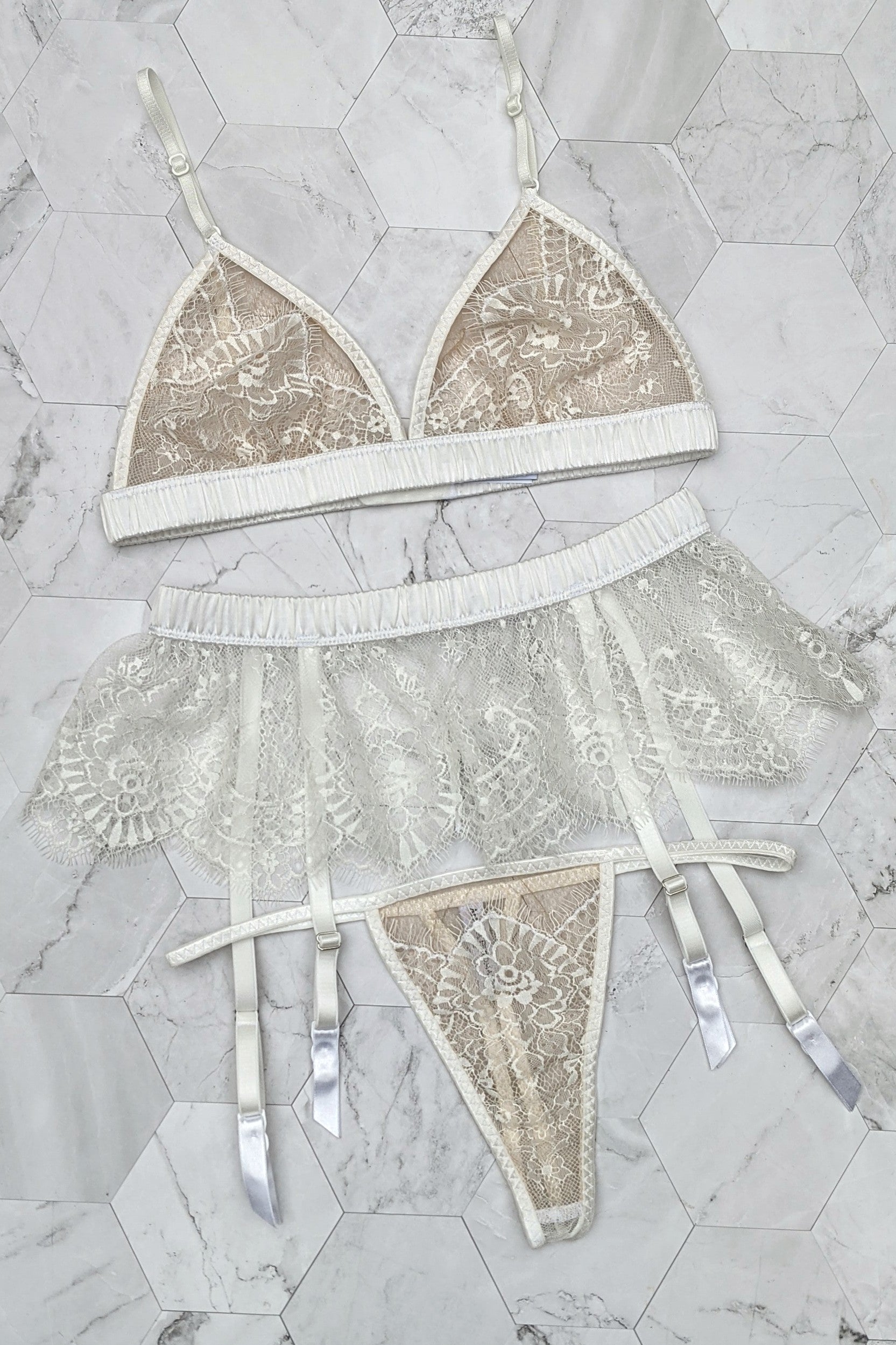 Designer silk and lace underwear for wedding night and honeymoon