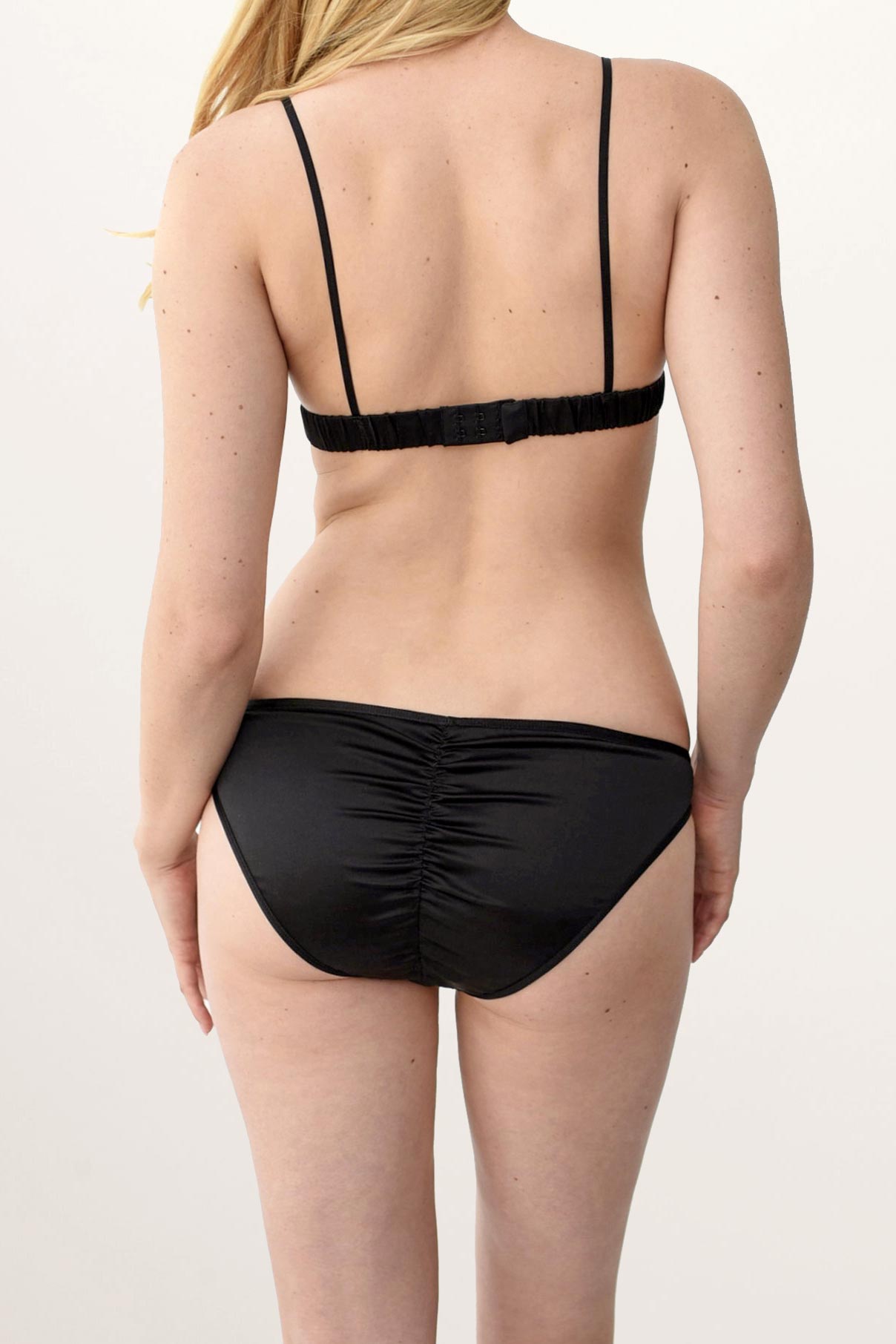 Vintage inspired silk panties in black satin