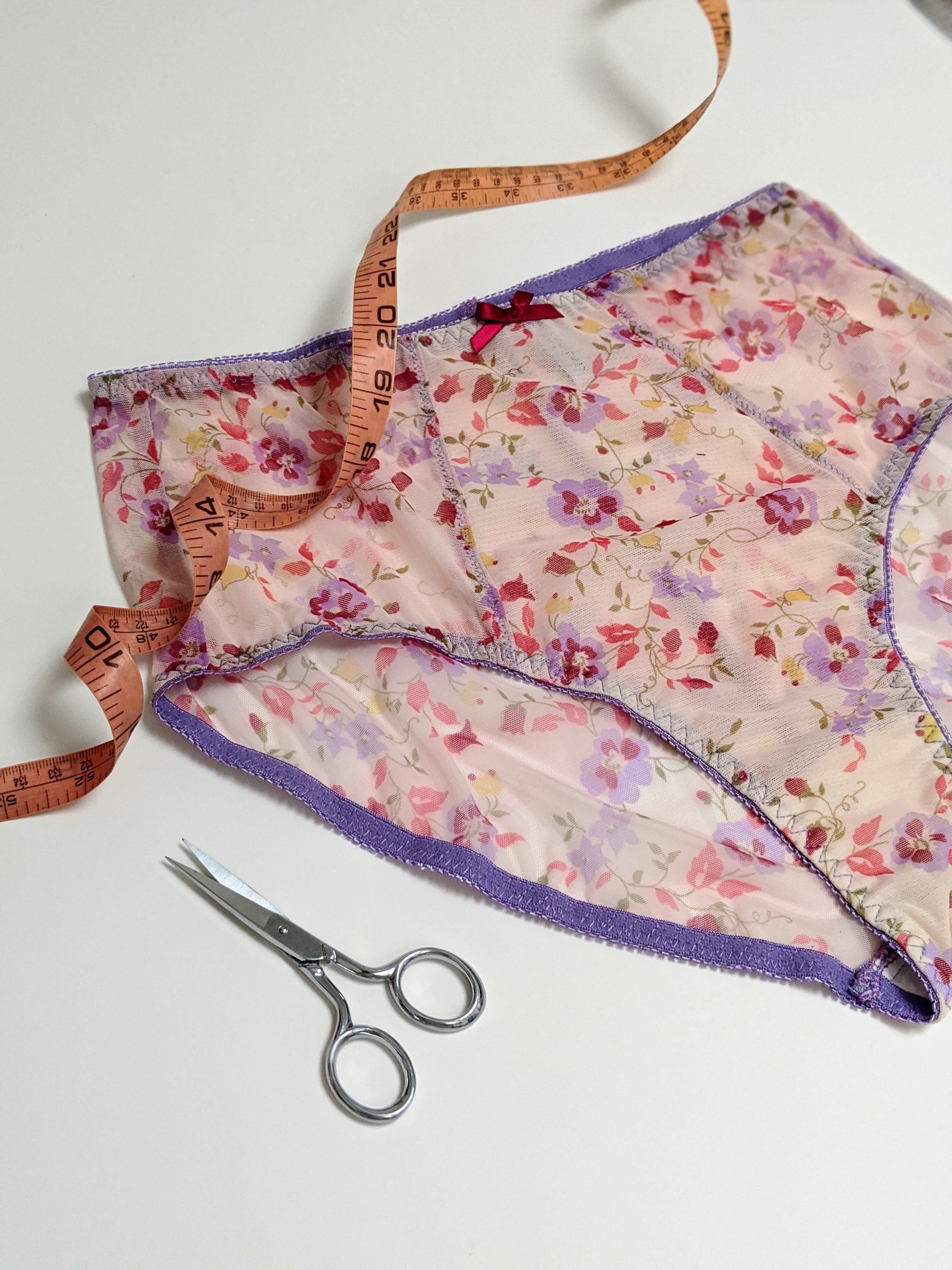 Ivy knickers, high-waisted panties and floral mesh by Angela Friedman