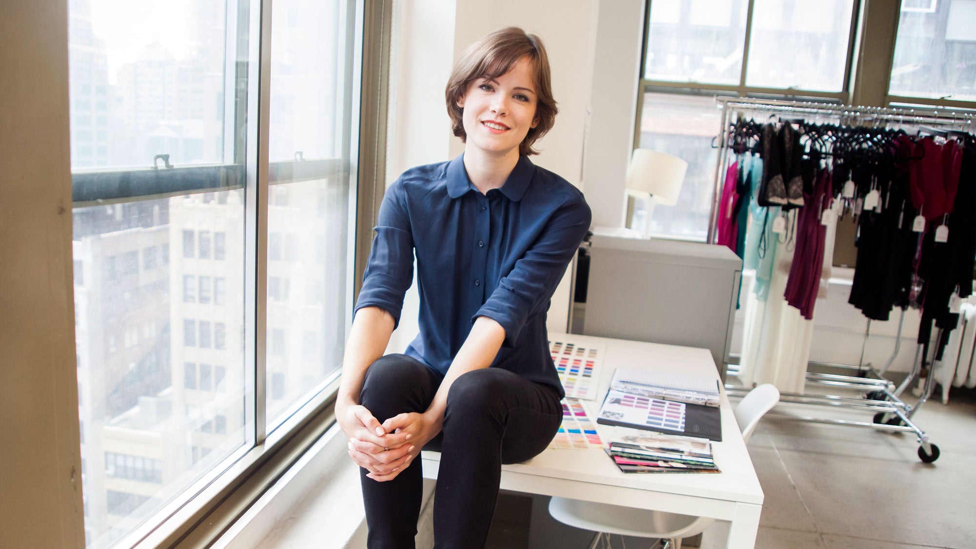 Designer Angela Friedman in her New York showroom