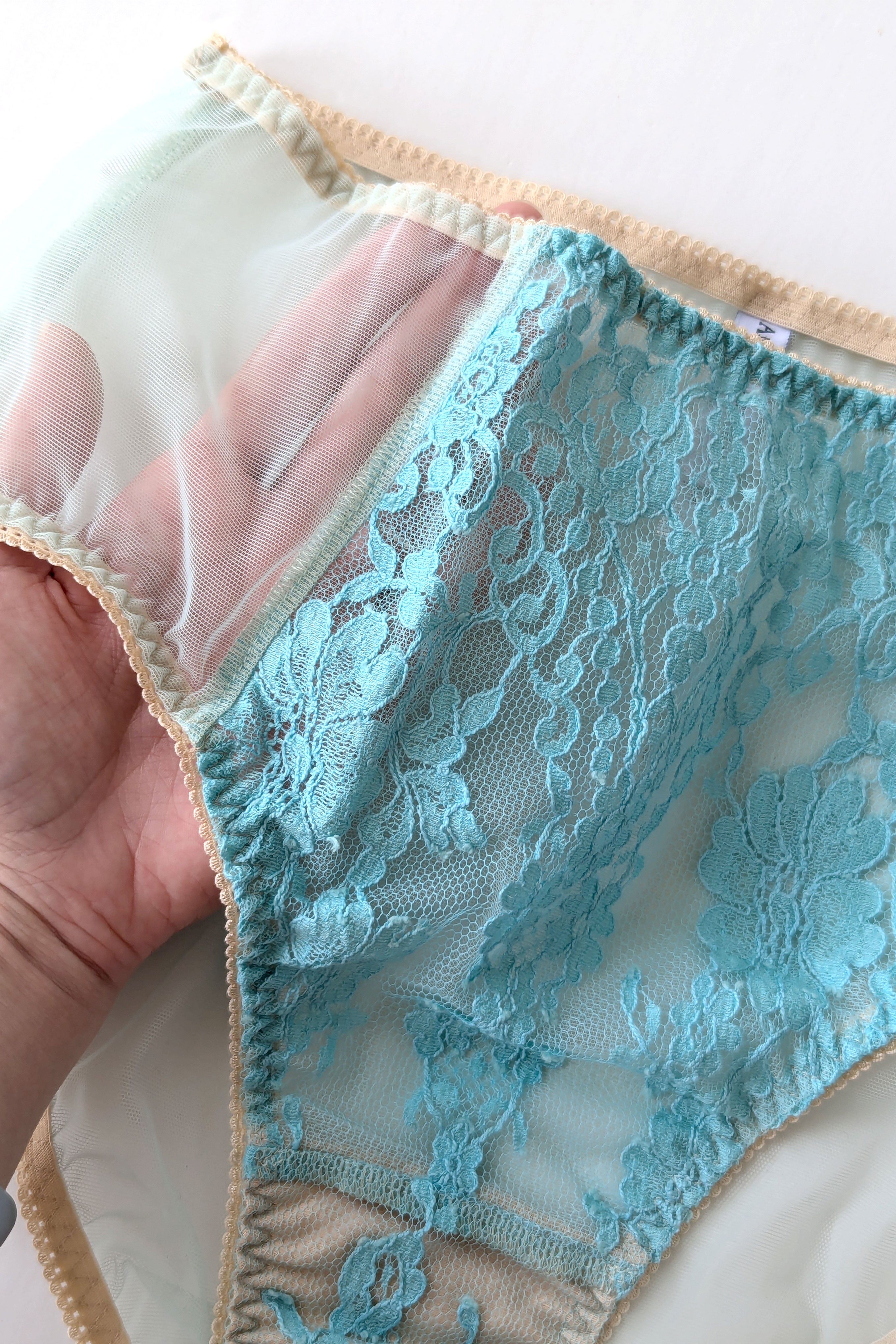 French lace knickers - Turquoise