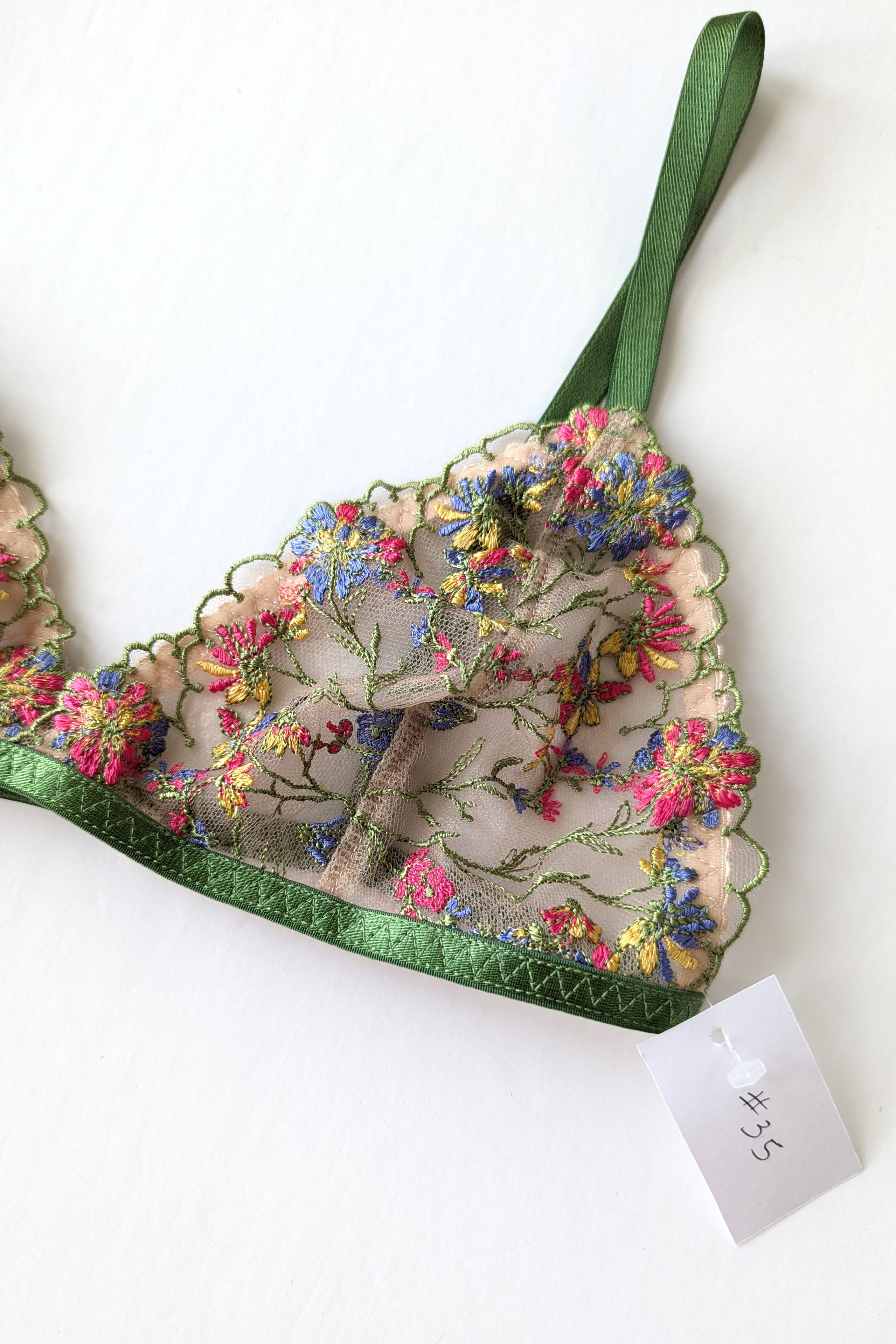 Embroidered bra - Meadow