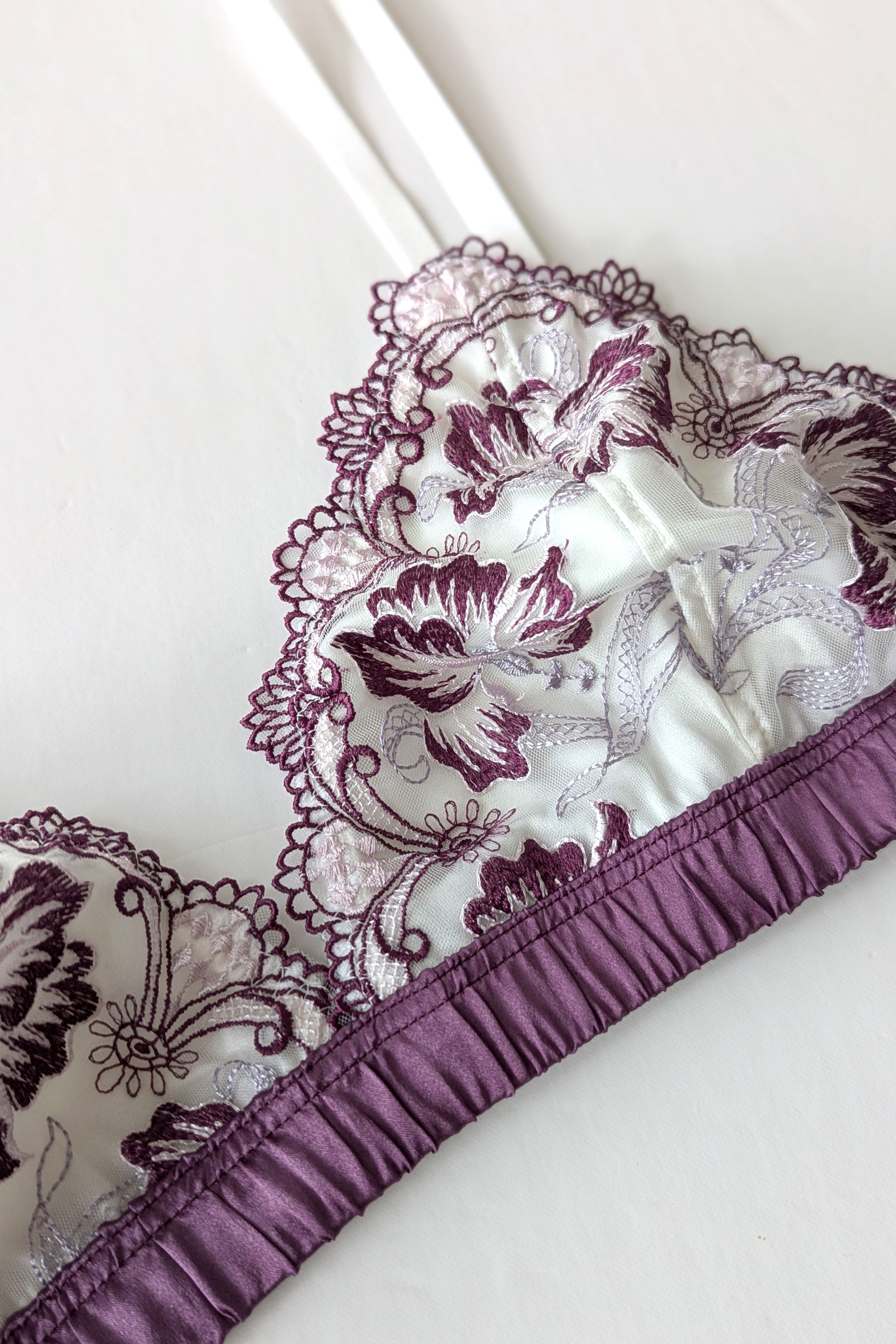 Embroidered bralette - Purple