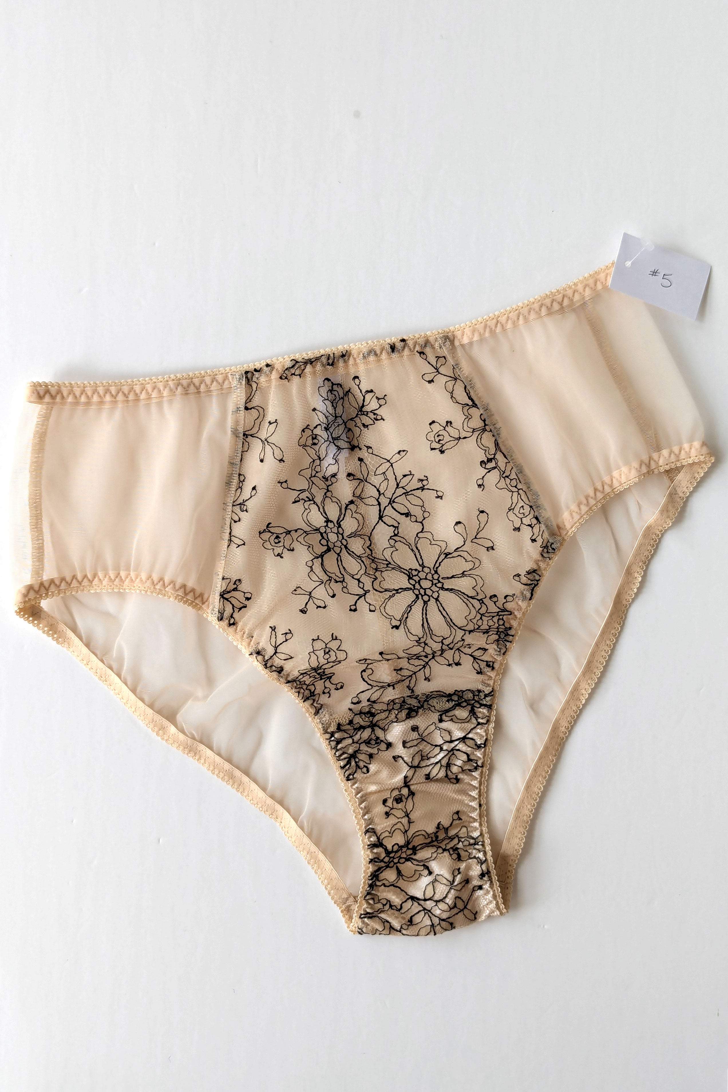 French lace knickers - Black/beige