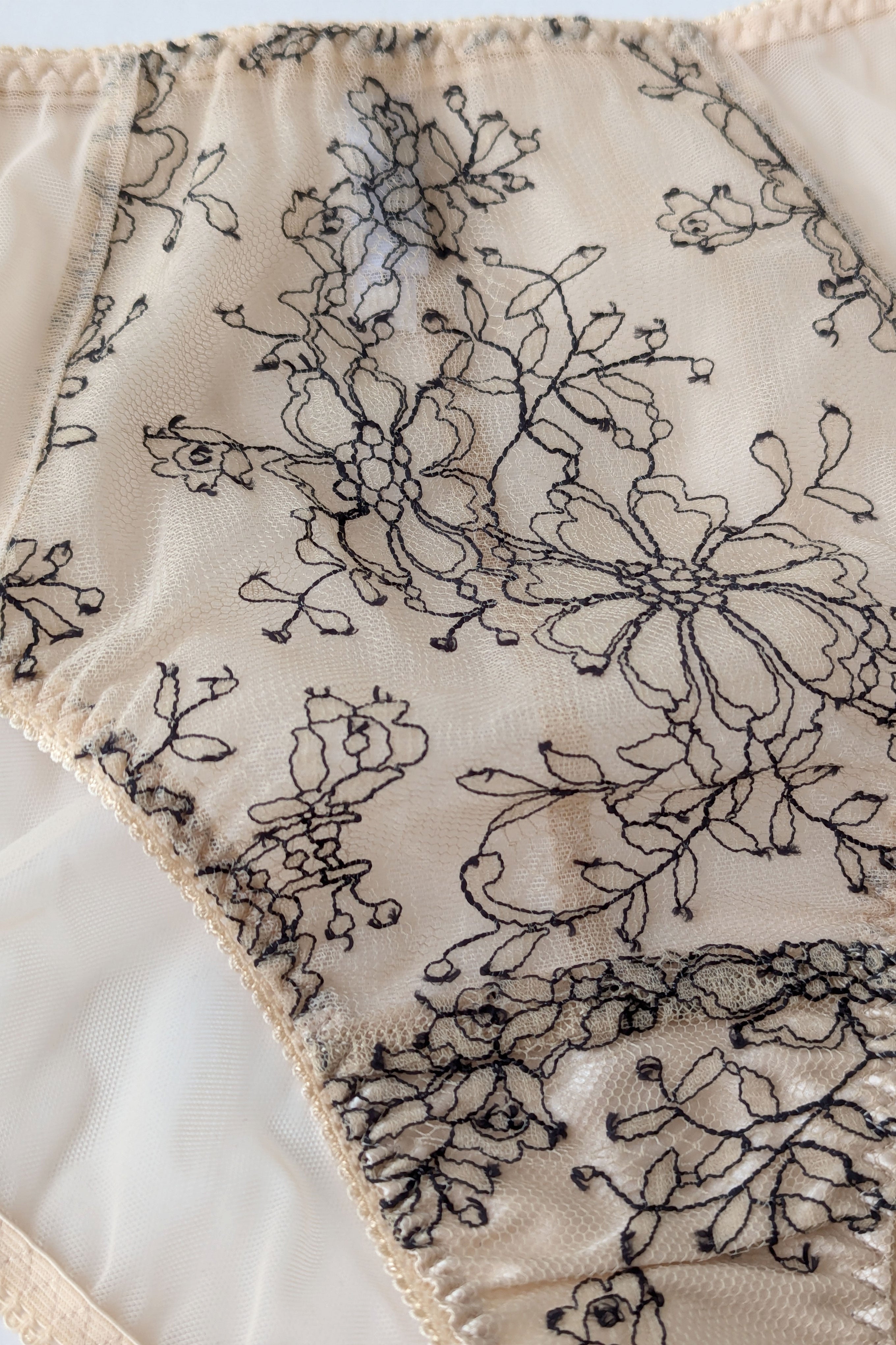 French lace knickers - Black/beige