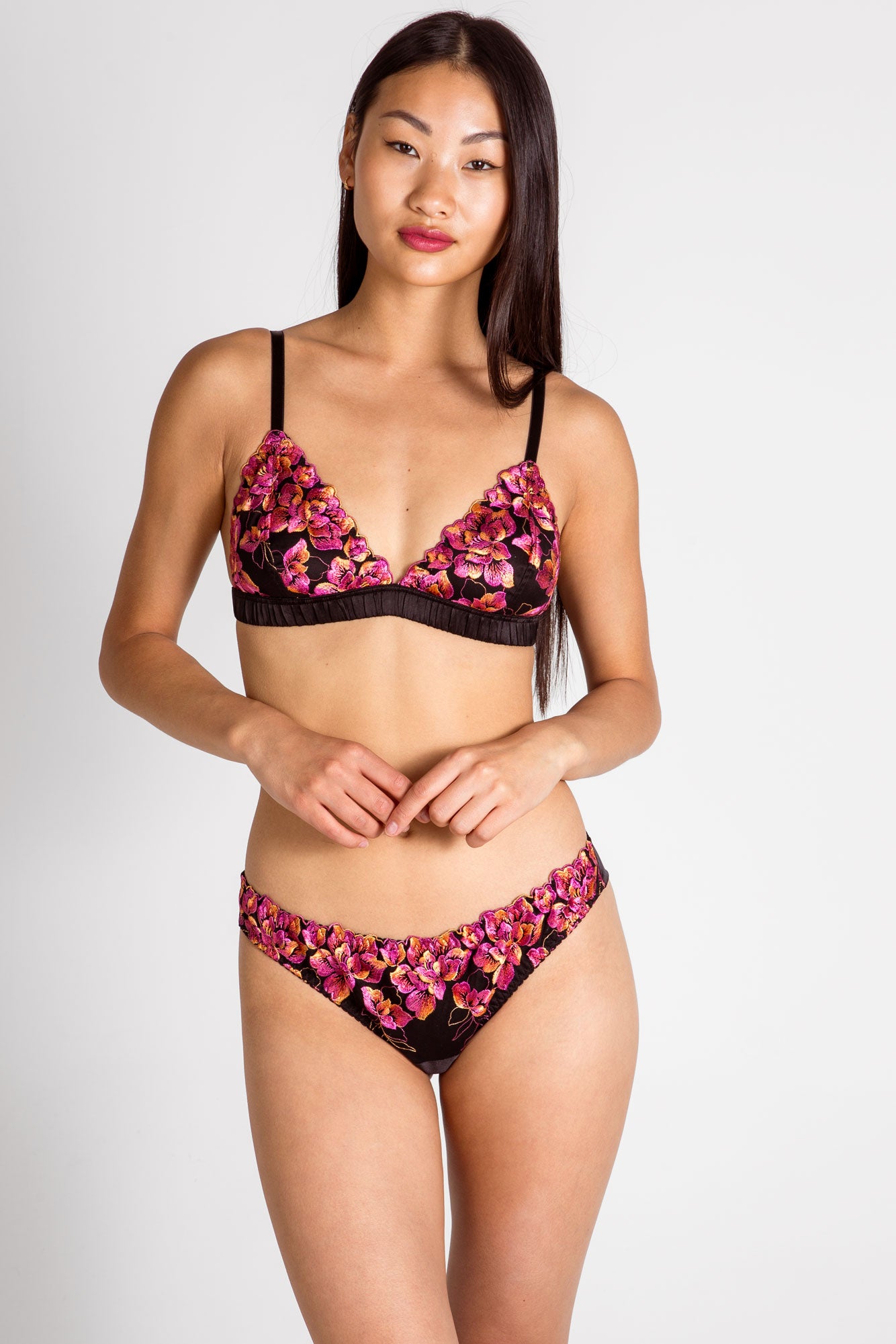 Gemma floral knickers  Luxury, real silk lingerie sets