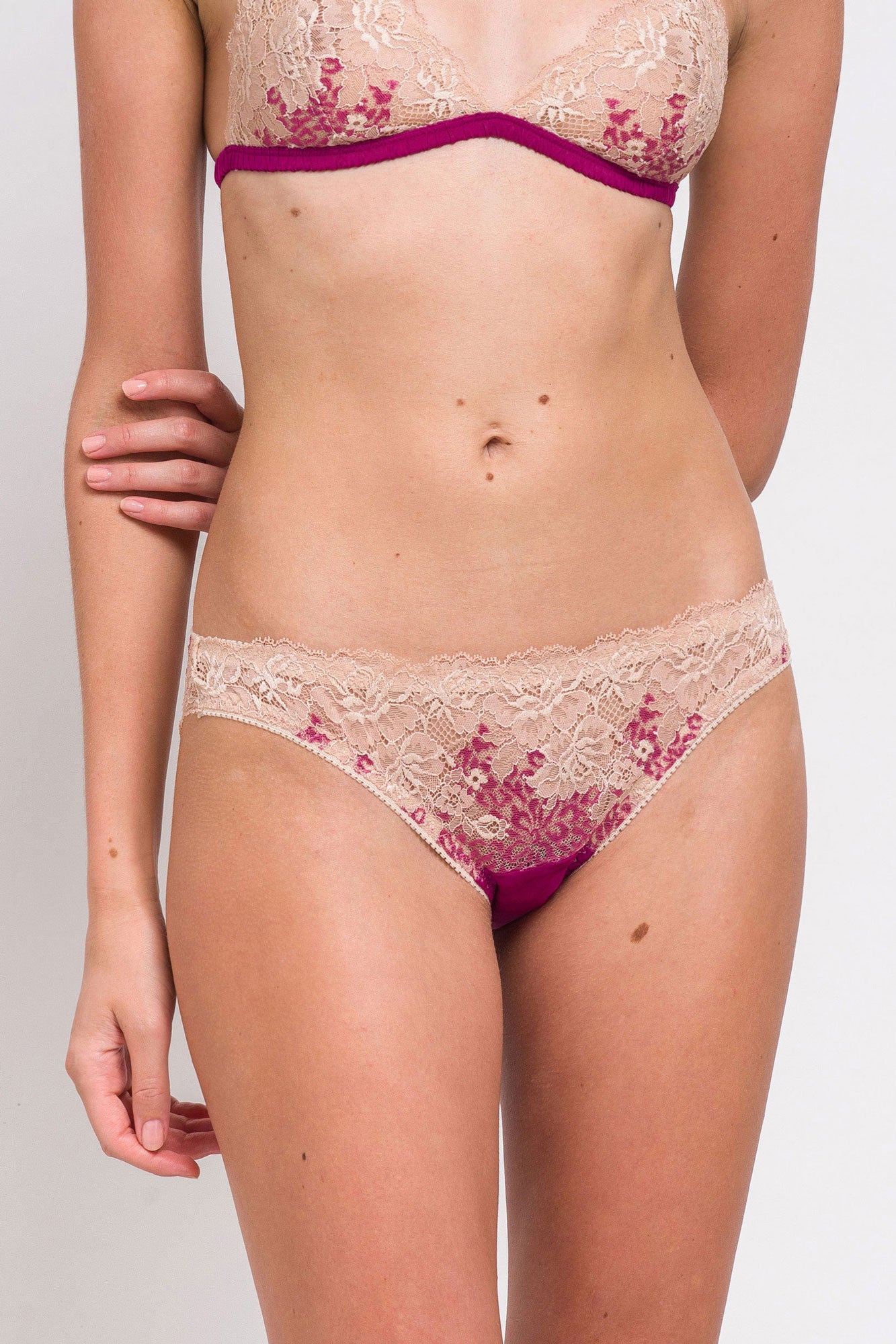 Bougainvillea silk and lace knickers and bralette