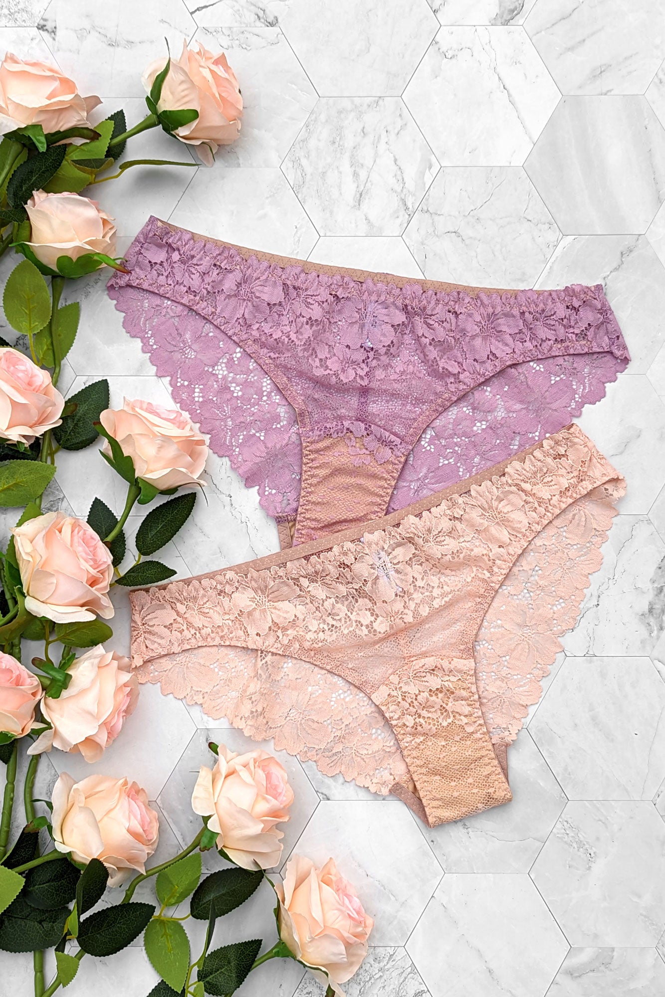 Lace Bra And Panty Set,Women Floral Secrets Comfort Rose Lace