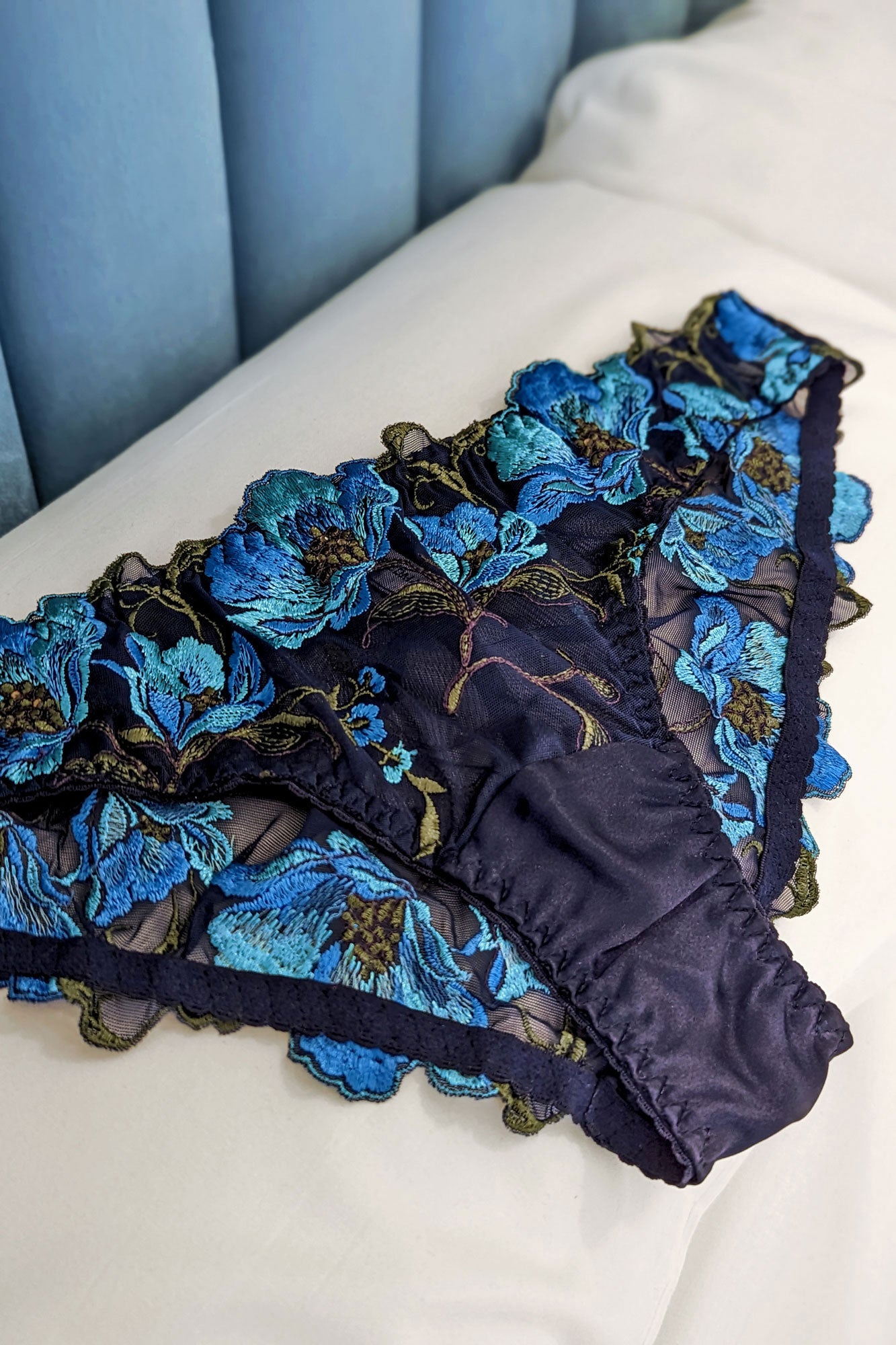 Odile embroidered knickers  Luxury, pure silk underwear