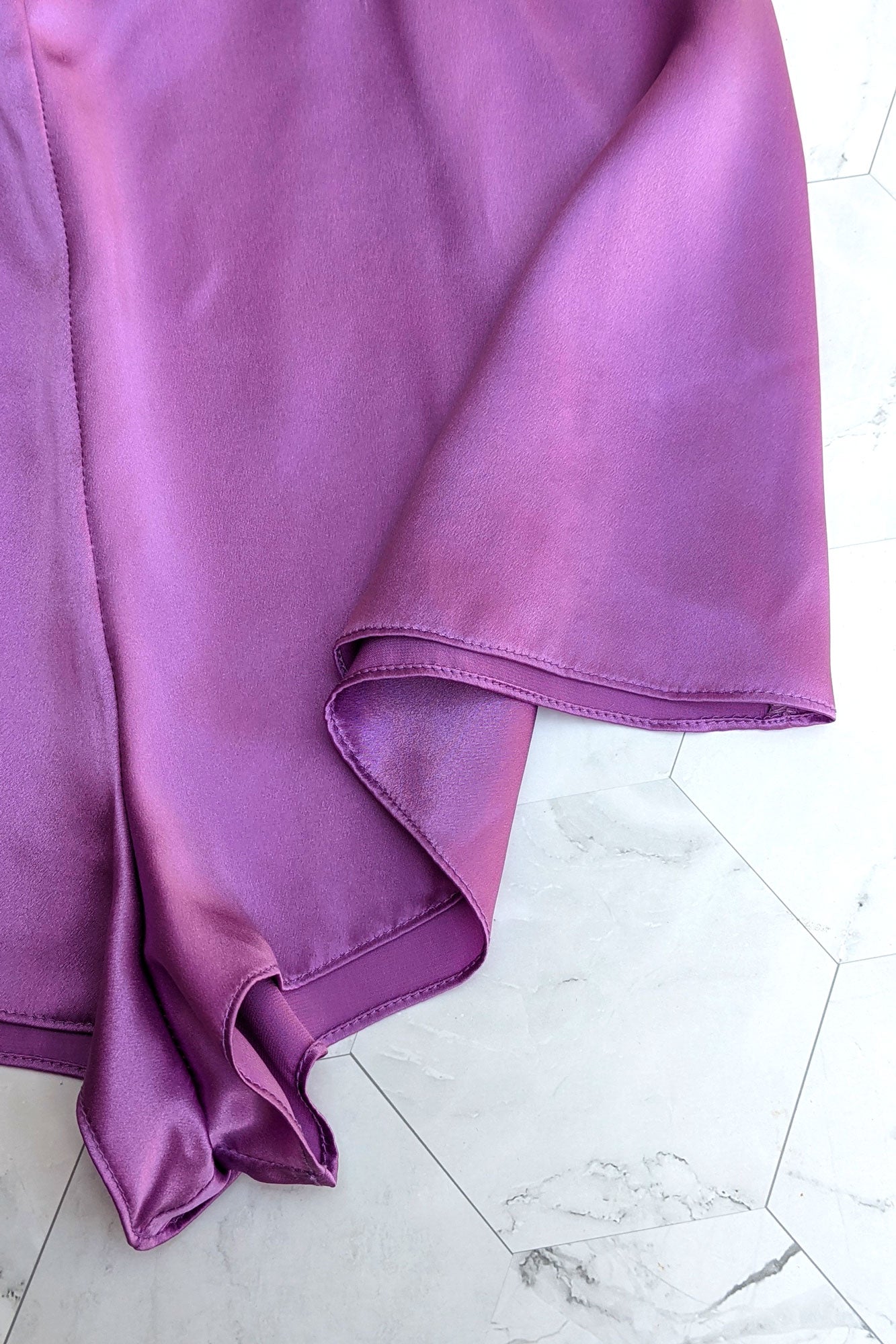 Luxury tap pants in violet purple silk