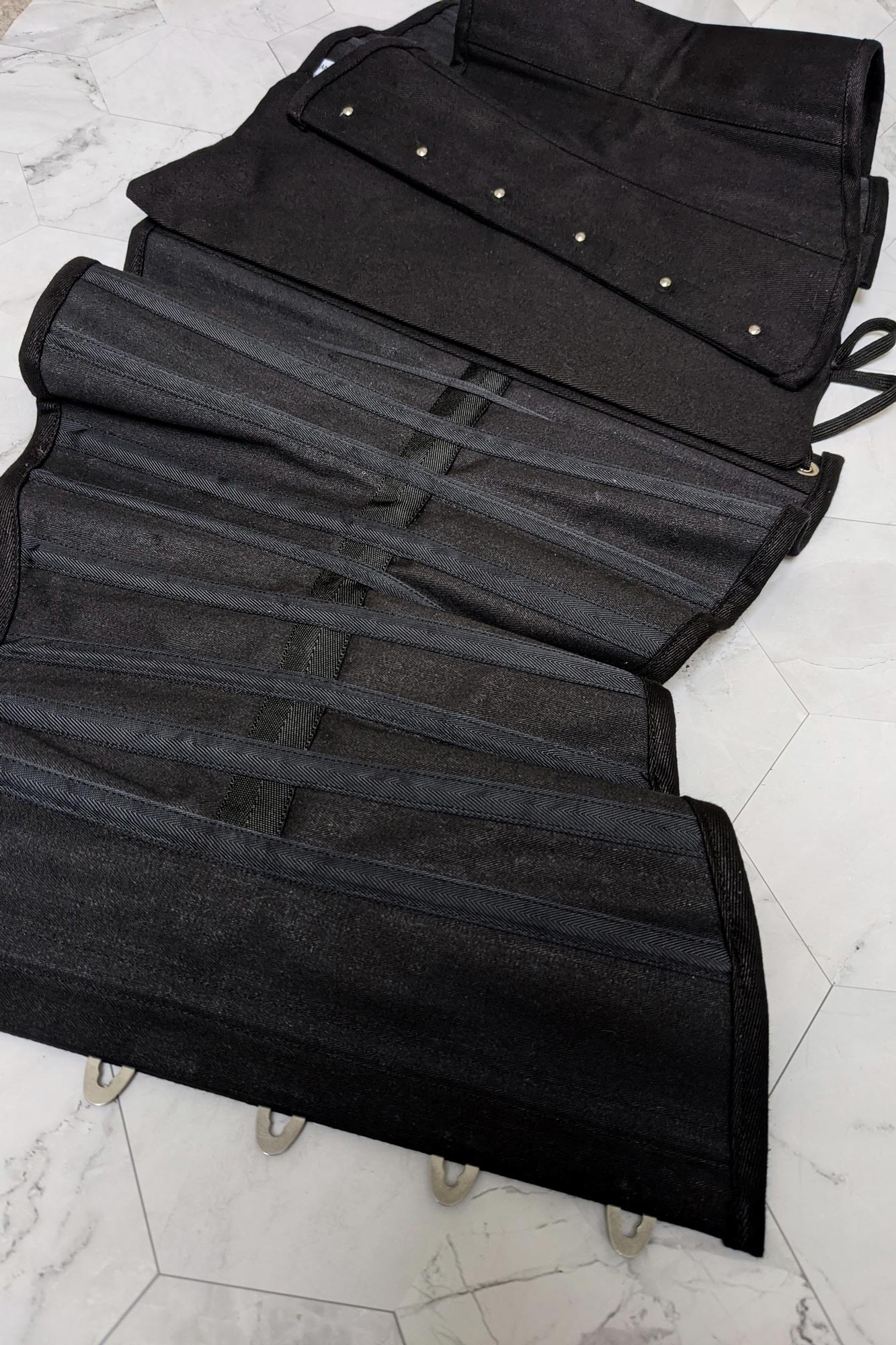 Steel boned authentic underbust corset, handmade in black cotton