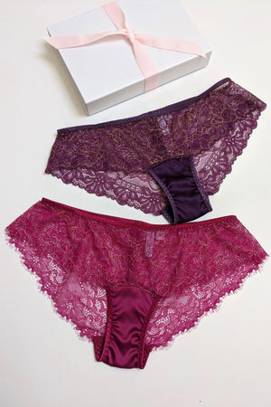 Ruby lace knickers | Luxury lingerie gift sets