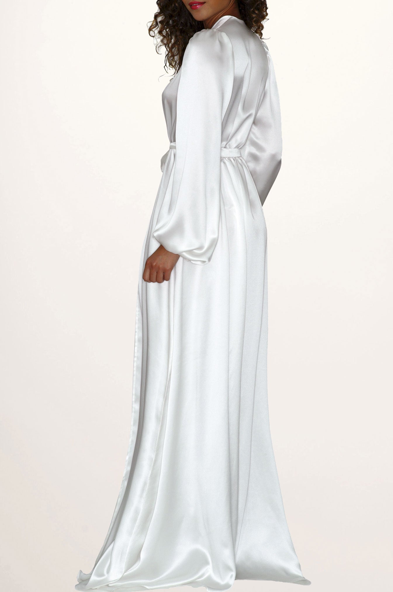 Luxury bridal robes for wedding boudoir photo shoots, made in the UK by designer Angela Friedman