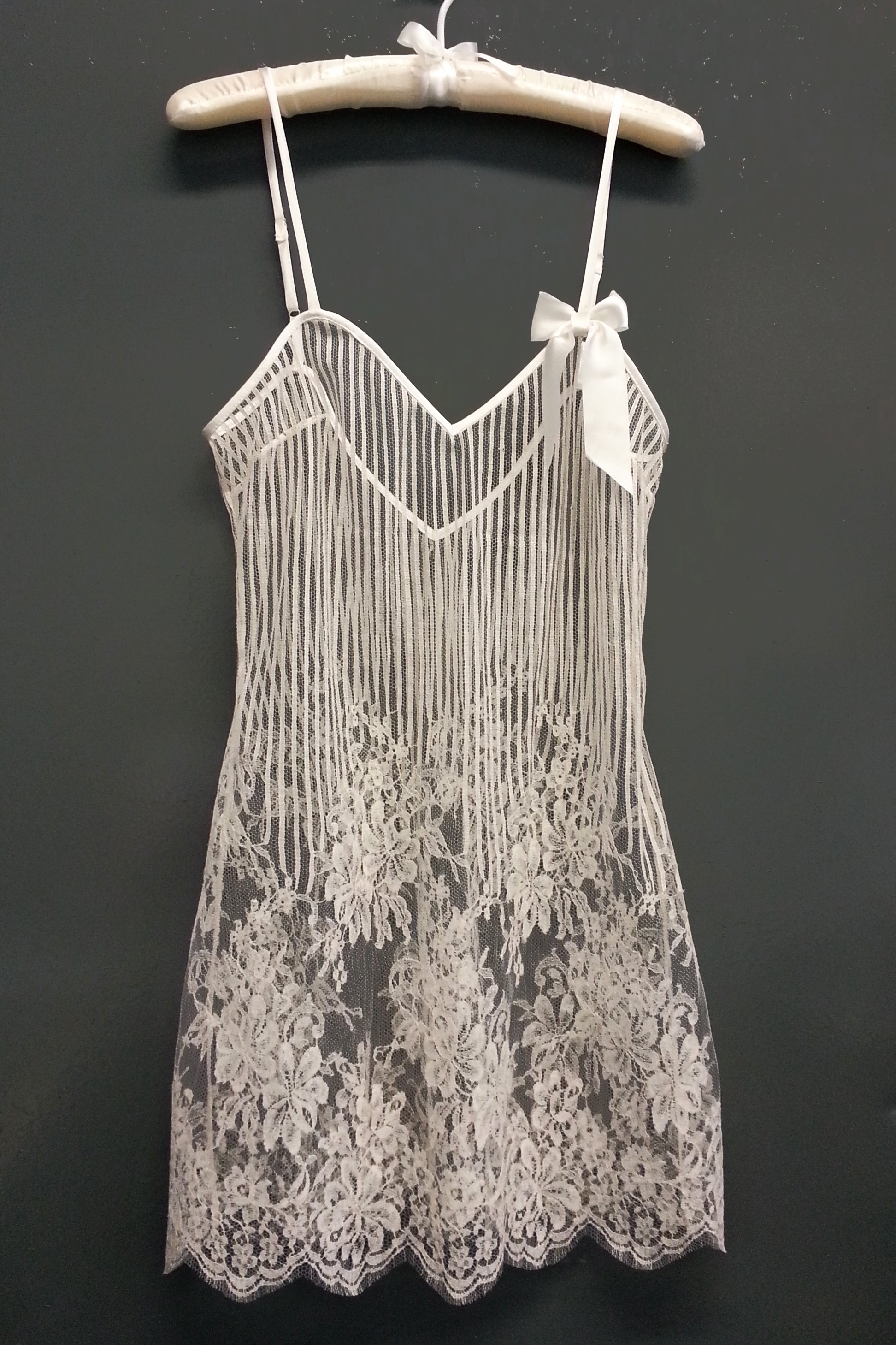White French lace negligee and slip dress for brides